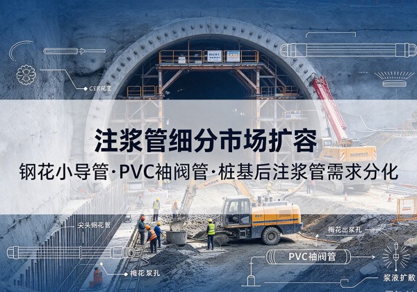 广德注浆管细分市场扩容，隧道钢花小导管、PVC 袖阀管、桩基后注浆管需求分化